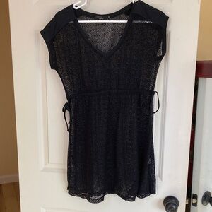 Prana Black Mesh Swim Coverup